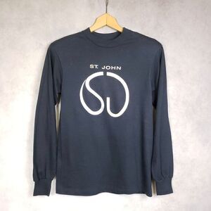 Vintage St. John black long sleeve shirt with logo